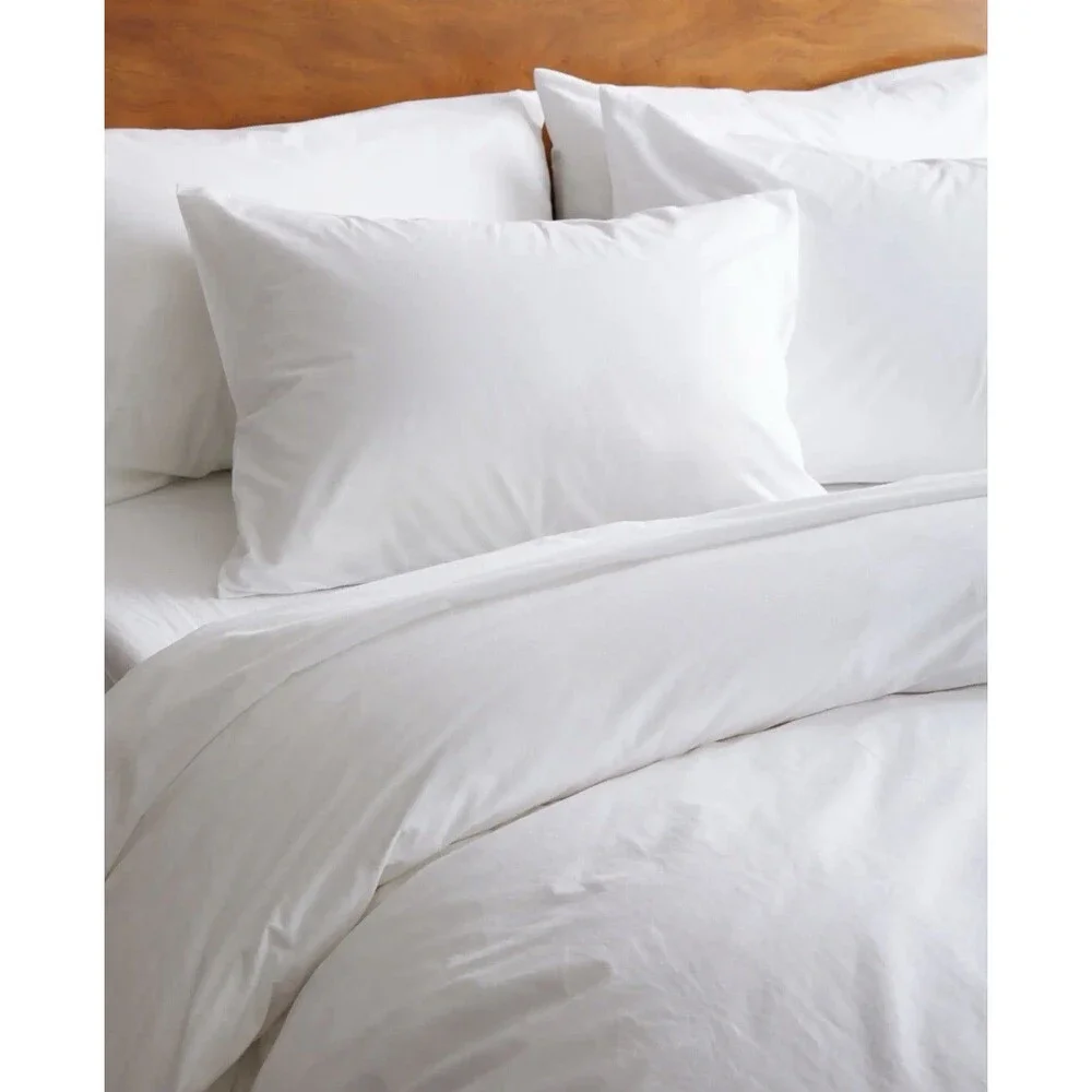 Quince Organic Brushed Cotton Duvet Cover Set Full Queen White NEW $114 Retail